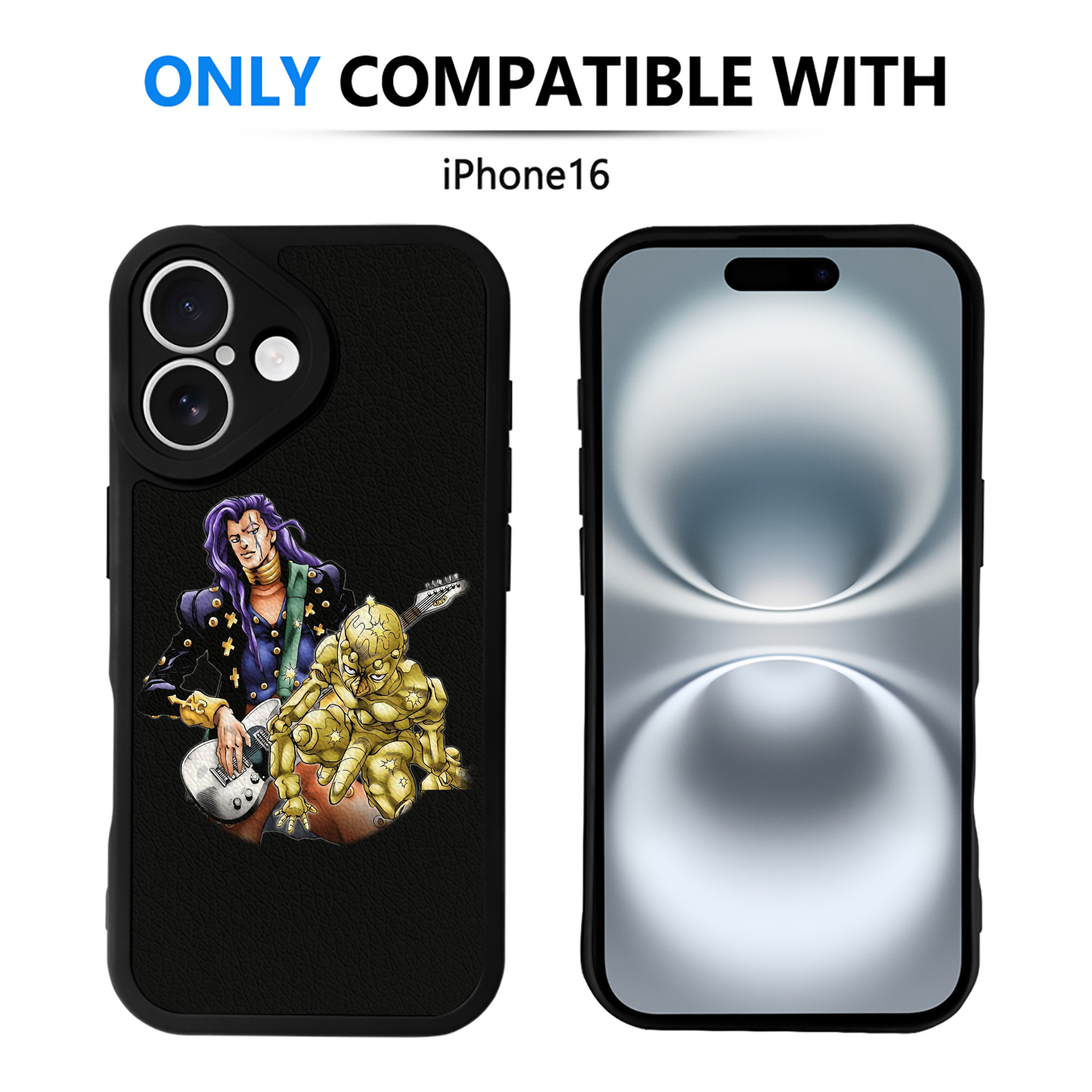 （画像用） ジョジョの奇妙な冒険 おといし あきら JoJo's Bizarre Adventure Akira Otoishi 【iPhone 16シリーズ対応】シリコンスマホケース（レザー調） 材質：シリコン